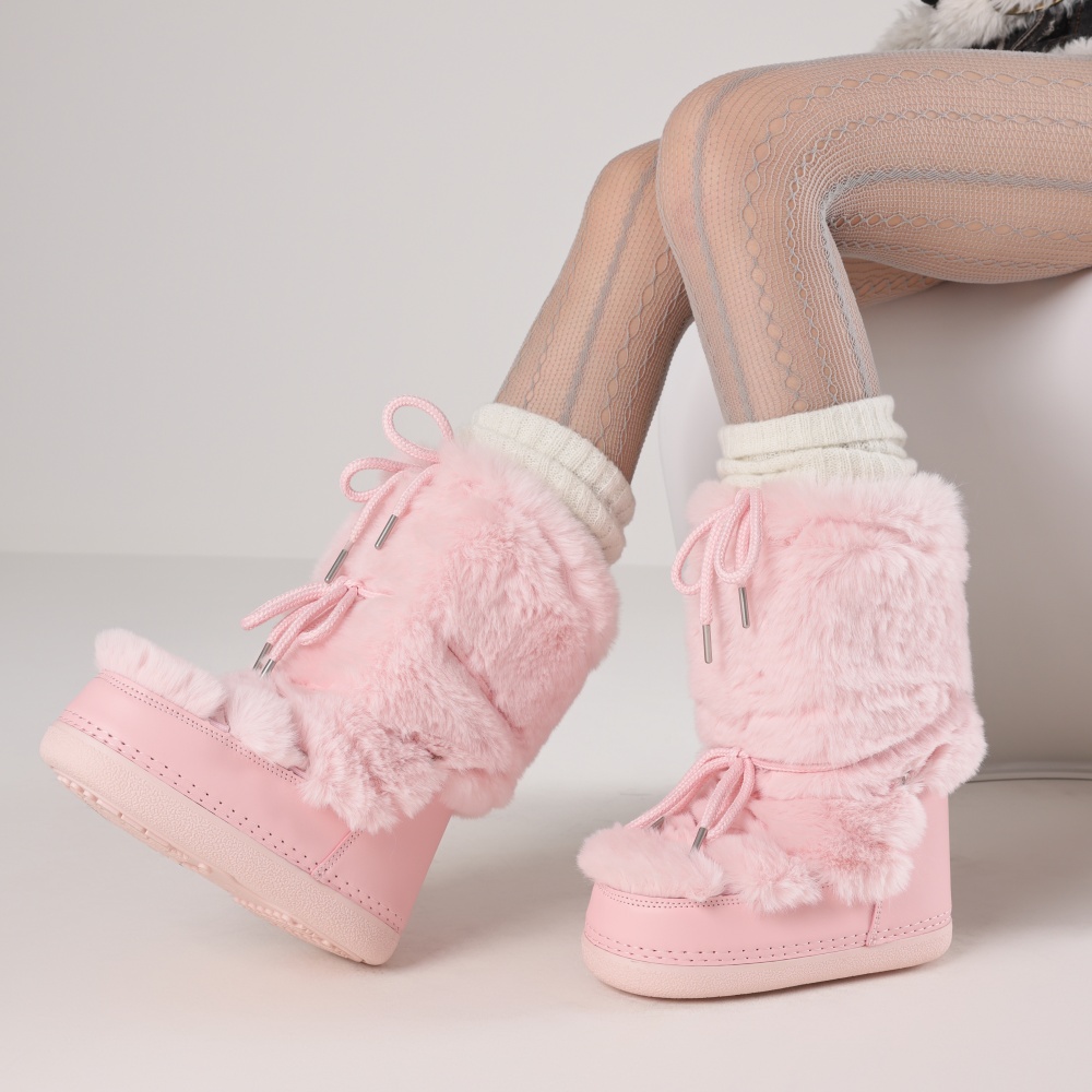 Waterproof Winter Boot - Sepatu Bot Berbulu Untuk Wanita, Ujung
