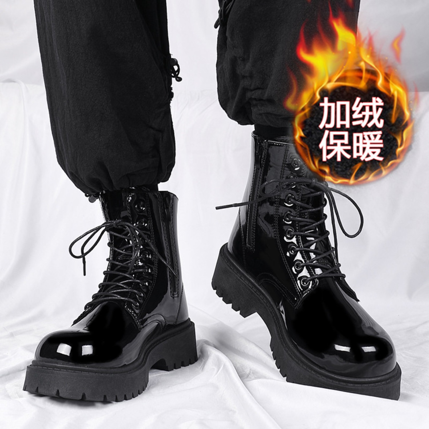 Waterproof Winter Boot - Sepatu bot pria berbulu hangat, berpotongan