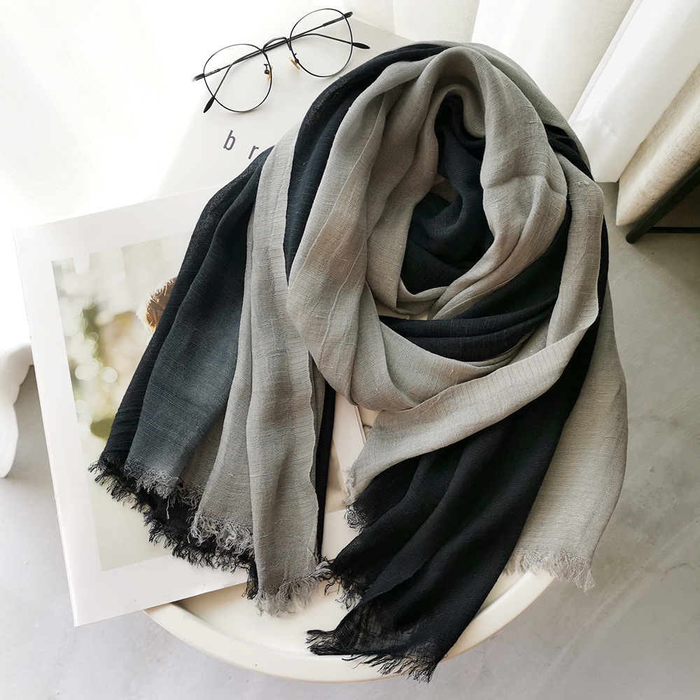 Shawl Wrap Winter - Syal Linen Katun Uniseks Gaya Jepang