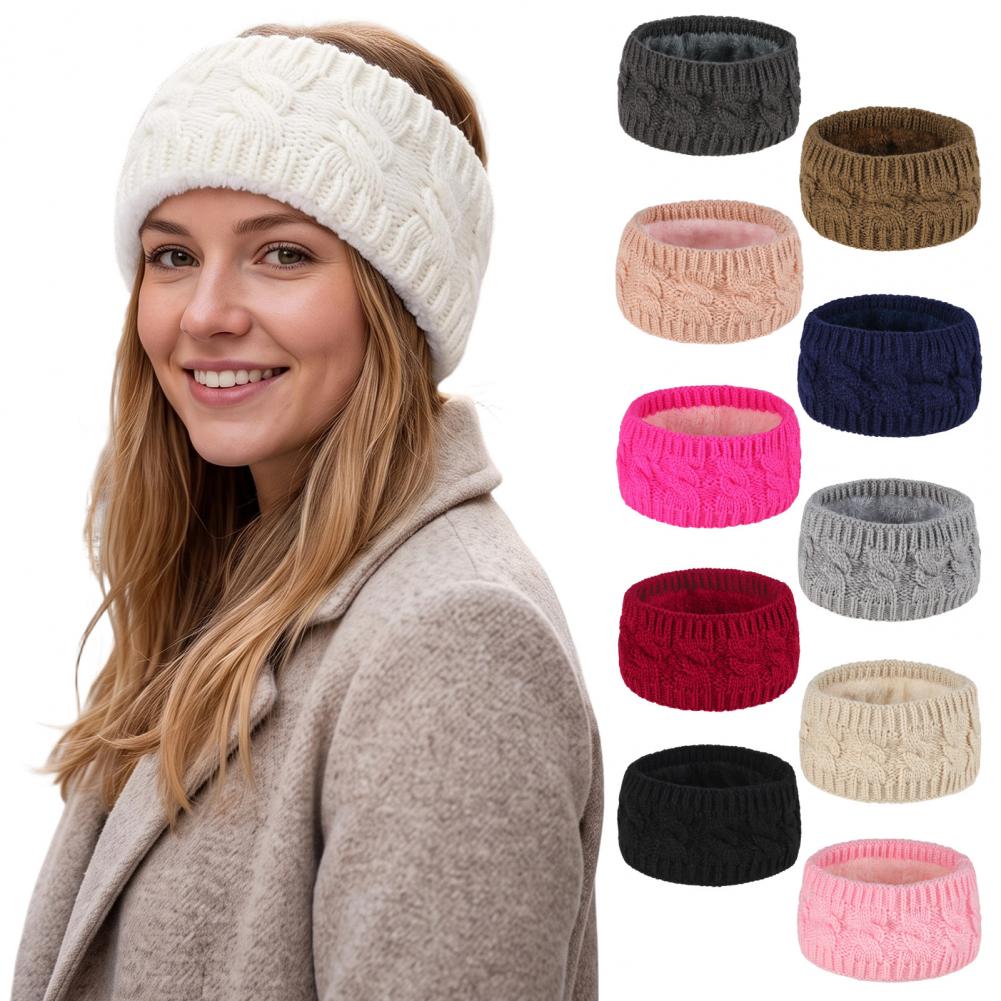 Fleece Ear Warmer Band - Pelindung Telinga Musim Dingin untuk Wanita,