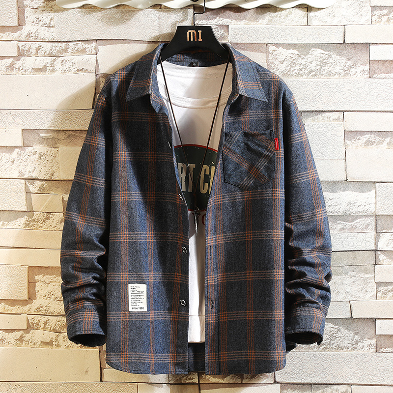 Flannel Shirt Lined - Kemeja Kotak-kotak Pria Musim Panas 2027,