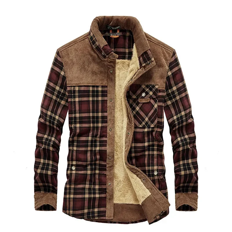 Flannel Shirt Lined - Kemeja Kotak-kotak Pria Jaket Musim Dingin
