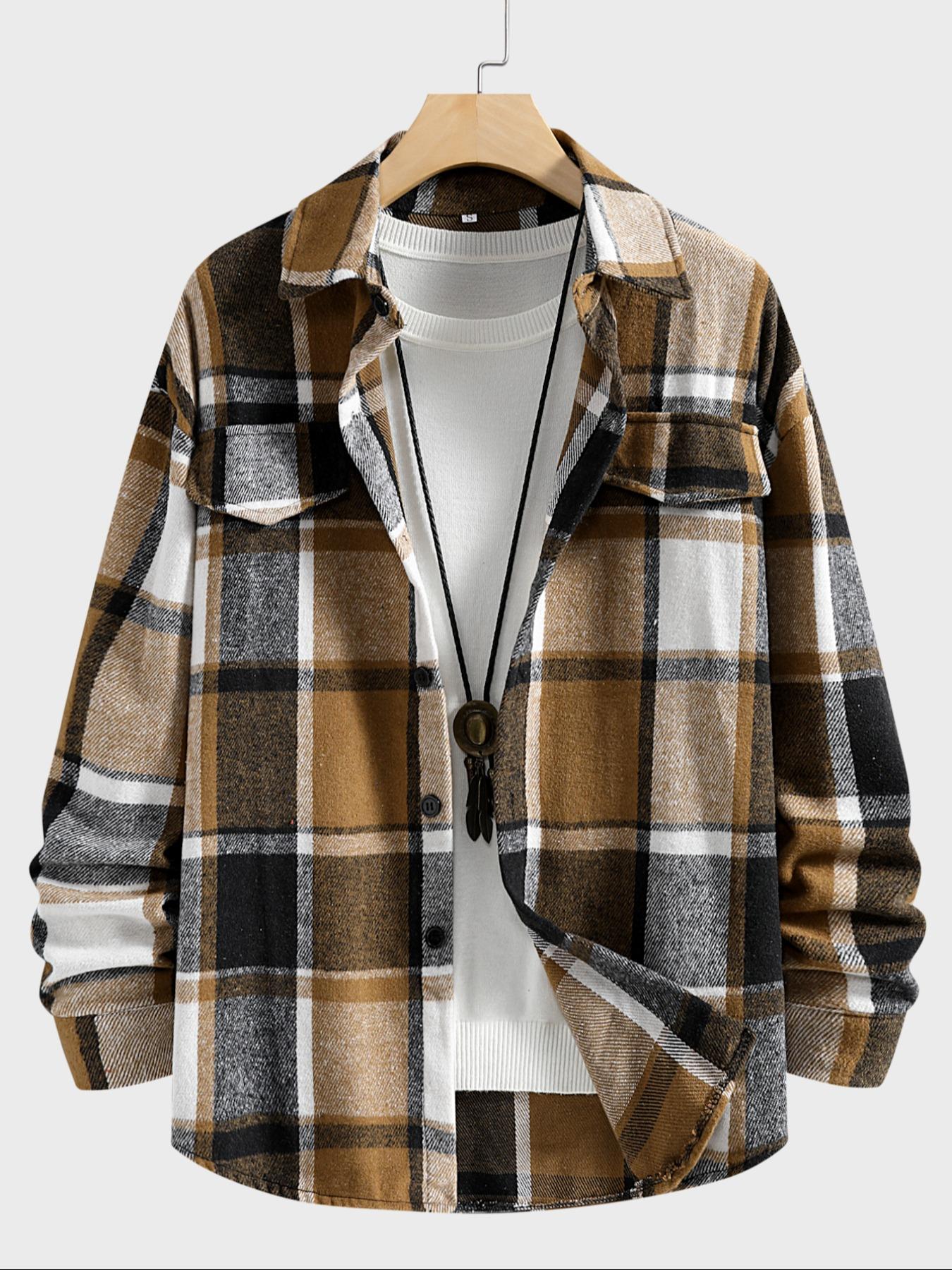 Kemeja Kotak-kotak Retro Pria  - Flannel Shirt Lined ulasan dan harga