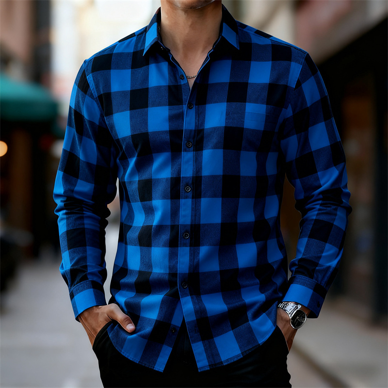 Kemeja Pria Lengan Panjang Kot - Flannel Shirt Lined ulasan dan harga