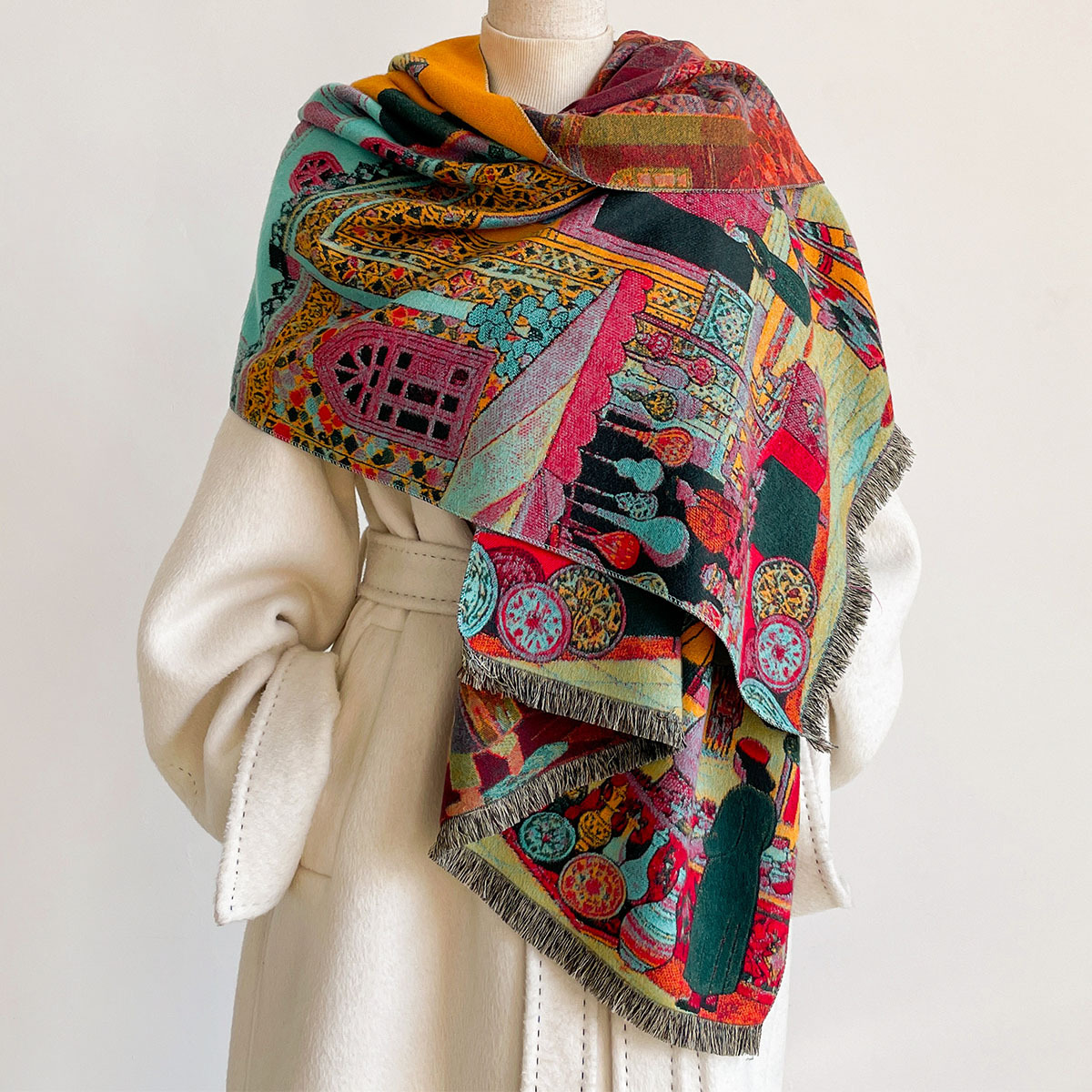 Syal Wanita Imitasi Kasmir, Ke - Shawl Wrap Winter ulasan dan harga