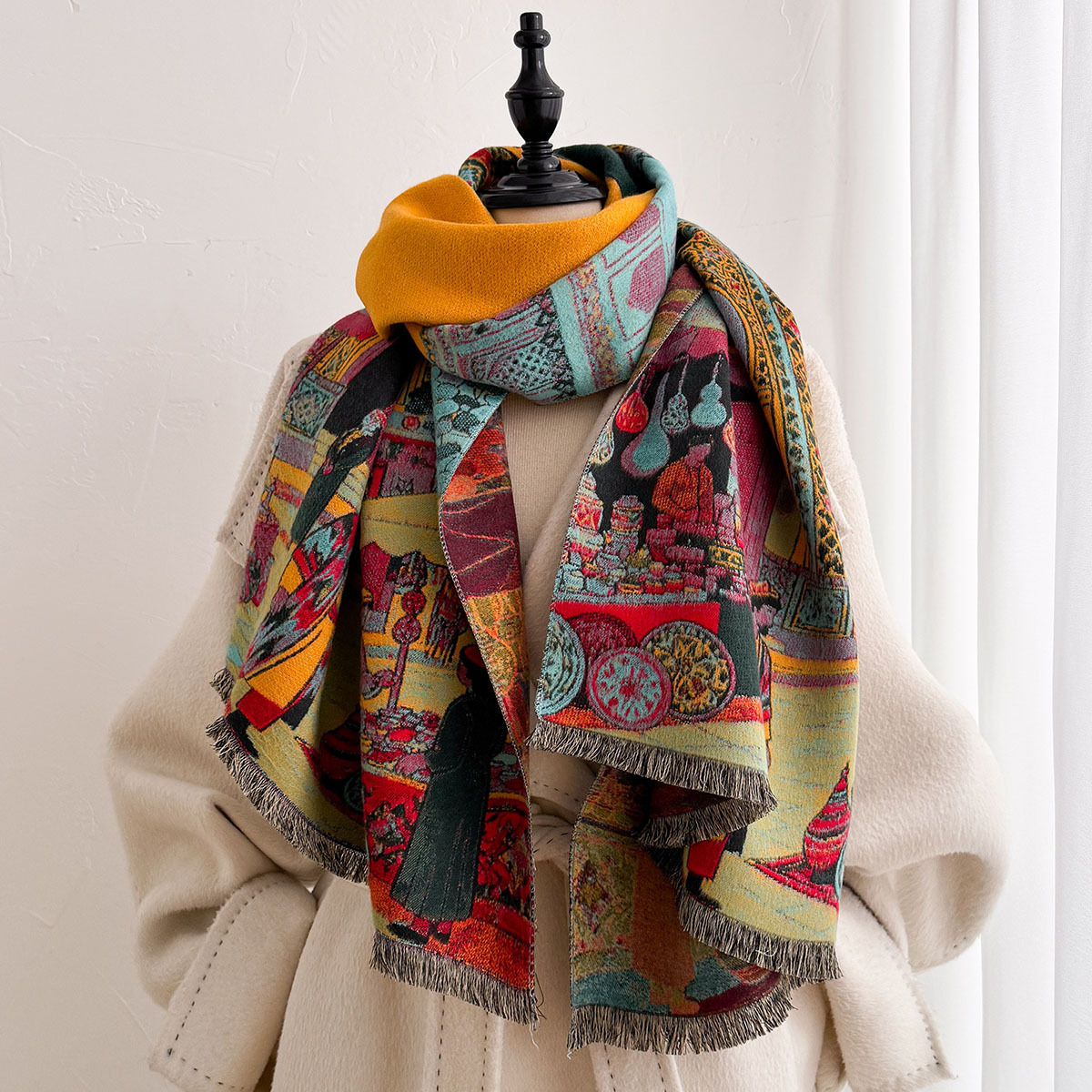 Syal Wanita Imitasi Kasmir, Ke - Shawl Wrap Winter ulasan dan harga