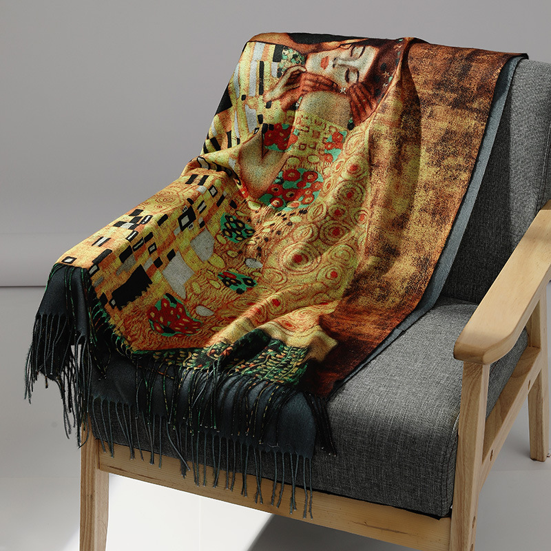 Syal kasmir lukisan minyak mer - Shawl Wrap Winter ulasan dan harga